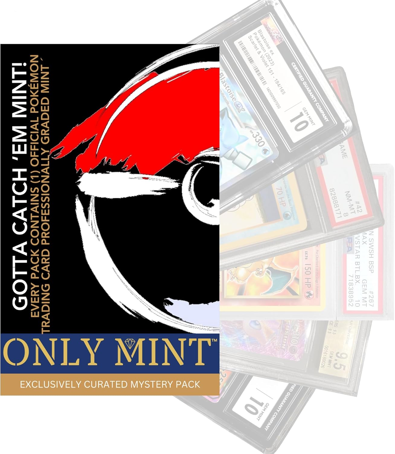 Ultimate Guaranteed One 8-10 Mint Grade Pokémon Card | Graded Trading Card Mystery Contents: (1) Graded Card in Each Pack TCG Game Card Graded by PSA CGC SGC Blind Bag Booster Official Card