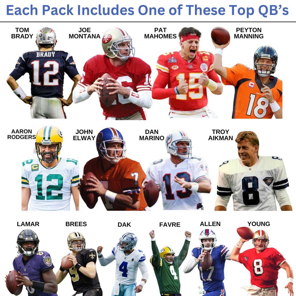 Ultimate Quarterback Guaranteed NFL Card All-Time Legend or Superstar Graded 8-10 Mint Football Card | Top QB in Each Mystery Pack | Grades by PSA BGS SGC CGC | Blind Bag Contains 1 NFL Card