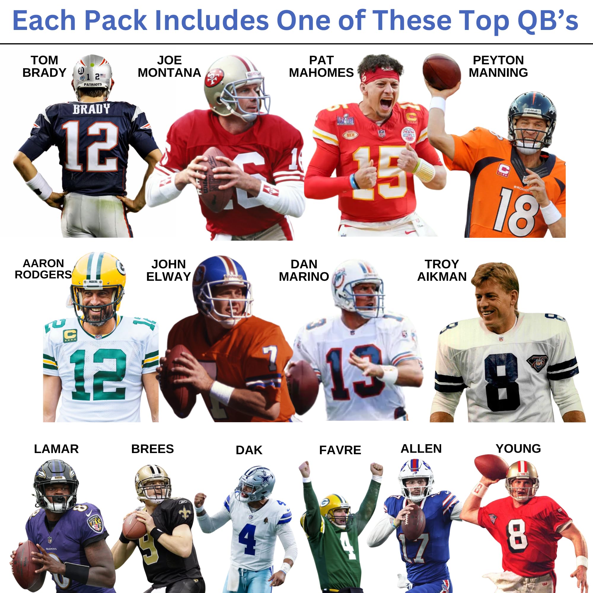 Ultimate Quarterback Guaranteed NFL Card All-Time Legend or Superstar Graded 8-10 Mint Football Card | Top QB in Each Mystery Pack | Grades by PSA BGS SGC CGC | Blind Bag Contains 1 NFL Card