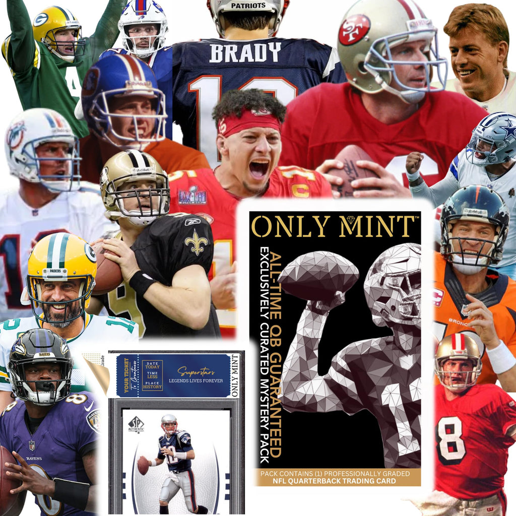 Ultimate Quarterback Guaranteed NFL Card All-Time Legend or Superstar Graded 8-10 Mint Football Card | Top QB in Each Mystery Pack | Grades by PSA BGS SGC CGC | Blind Bag Contains 1 NFL Card