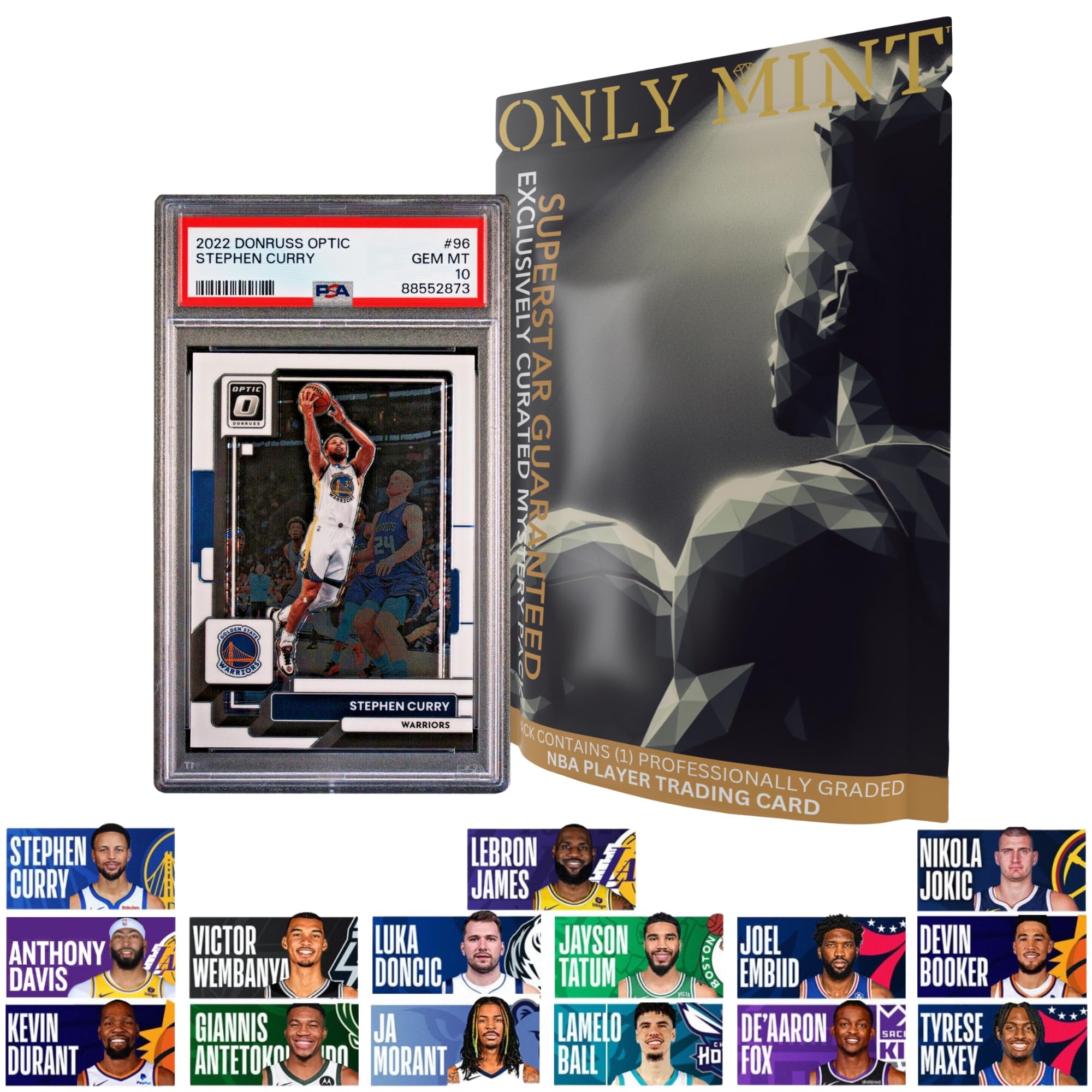 Ultimate Graded Top 15 2024 Superstar NBA Card 8-10 Mint Guaranteed | Only Top Stars in Each Mystery Booster Pack | Basketball Cards Grades by PSA BGS SGC CGC | Blind Bag Contains 1 NBA Card
