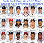 Ultimate Graded Top 15 MLB Superstar Guaranteed Mint 8-10 Card Grade | Only 2024 Top Stars in Each Mystery Booster Pack | Baseball Cards Graded by PSA BGS SGC CSG | Contains 1 MLB Card