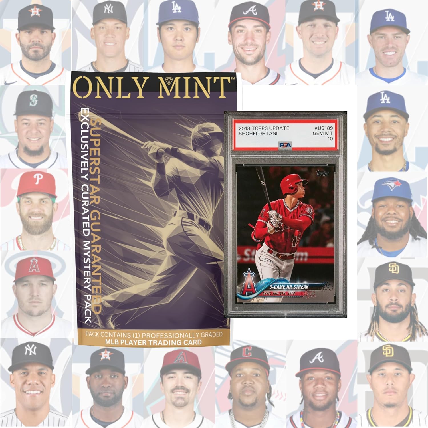 Ultimate Graded Top 15 MLB Superstar Guaranteed Mint 8-10 Card Grade | Only 2024 Top Stars in Each Mystery Booster Pack | Baseball Cards Graded by PSA BGS SGC CSG | Contains 1 MLB Card