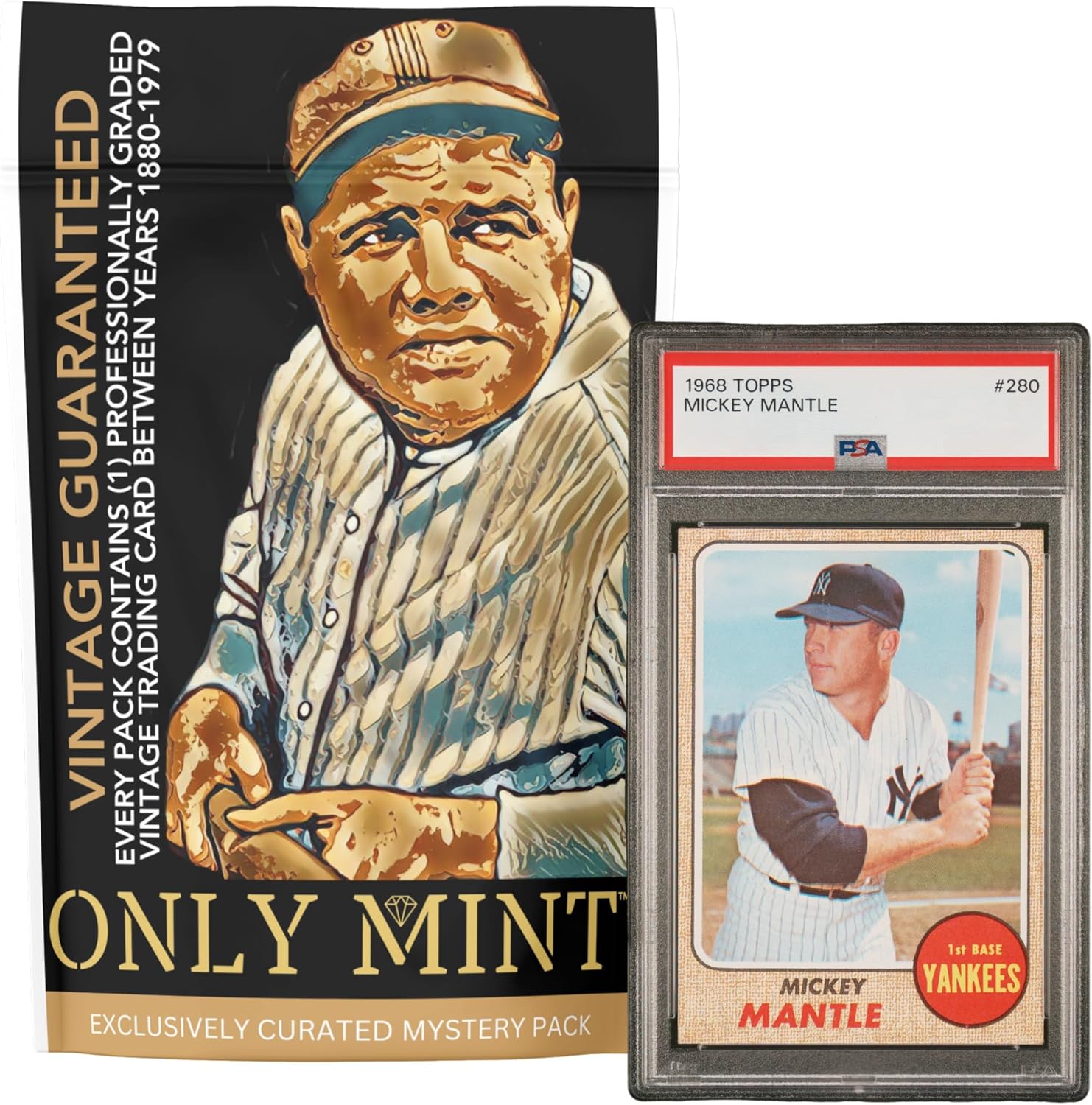 Graded Vintage Sports Card Guaranteed (Years 1880-1979) | 1 Mystery Card Per Pack | Graded by PSA BGS SGC CSG | includes MLB Baseball Cards, NBA Basketball Cards, NFL Football Cards & More