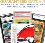 Ultimate Guaranteed One 8-10 Mint Grade Pokémon Card | Graded Trading Card Mystery Contents: (1) Graded Card in Each Pack TCG Game Card Graded by PSA CGC SGC Blind Bag Booster Official Card